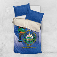 El Salvador Independence Day Bedding Set 203rd Anniversary Torogoz Bird - Wonder Print Shop