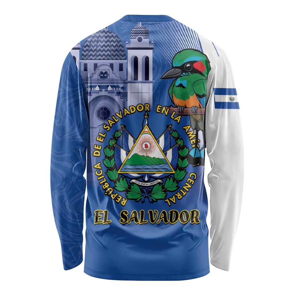 El Salvador Independence Day Long Sleeve Shirt 203rd Anniversary Torogoz Bird - Wonder Print Shop