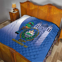 El Salvador Independence Day Quilt 203rd Anniversary Torogoz Bird - Wonder Print Shop
