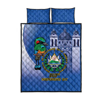 El Salvador Independence Day Quilt Bed Set 203rd Anniversary Torogoz Bird - Wonder Print Shop