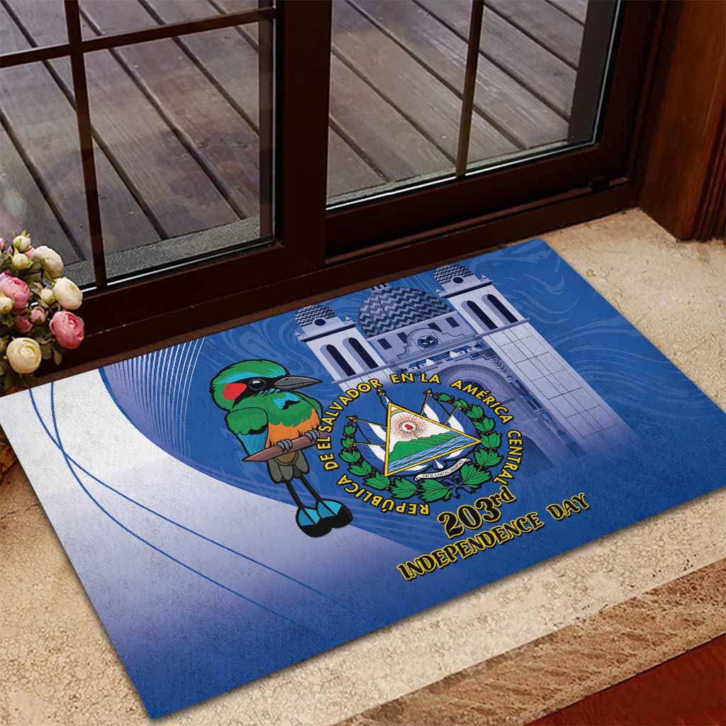 El Salvador Independence Day Rubber Doormat 203rd Anniversary Torogoz Bird - Wonder Print Shop