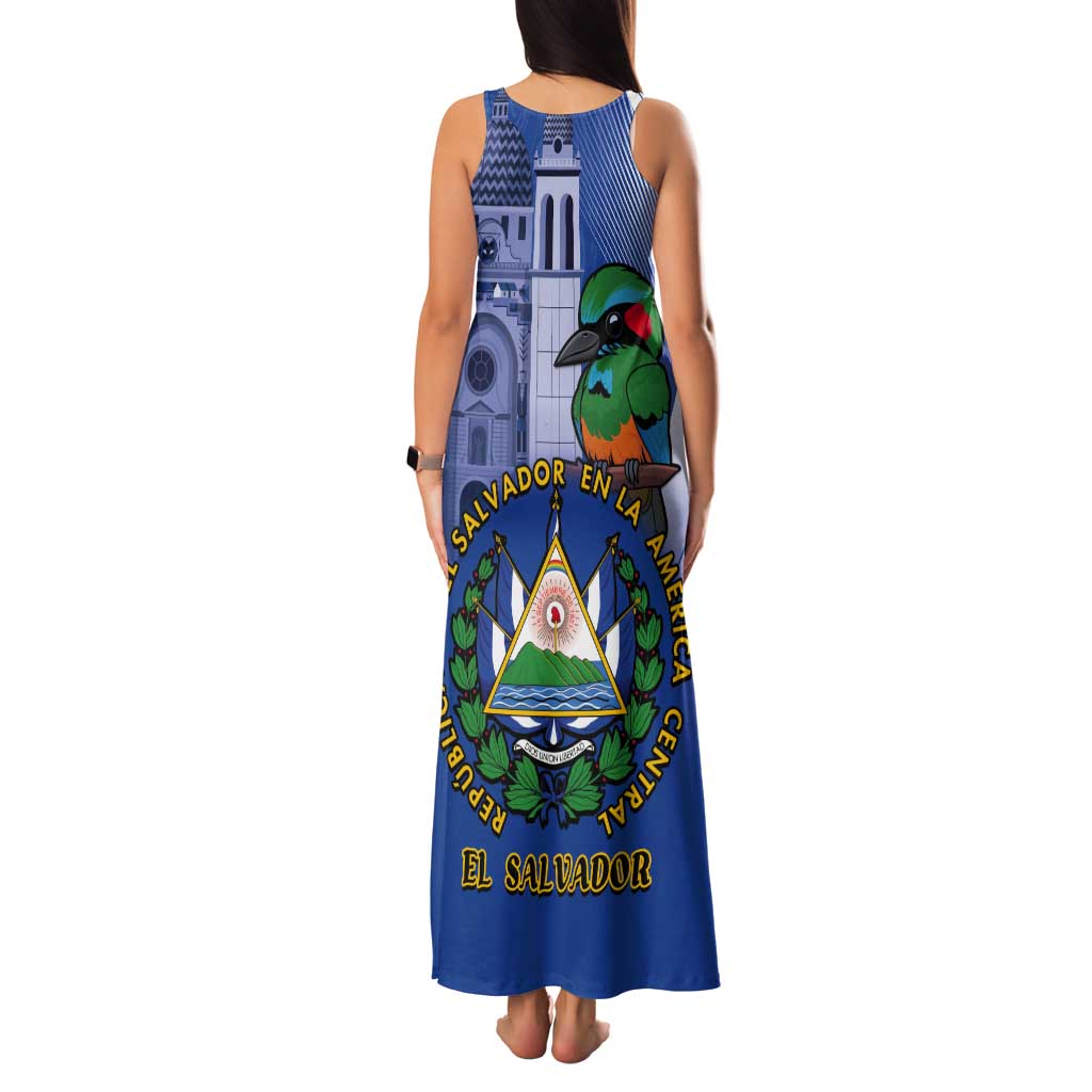 El Salvador Independence Day Tank Maxi Dress 203rd Anniversary Torogoz Bird - Wonder Print Shop