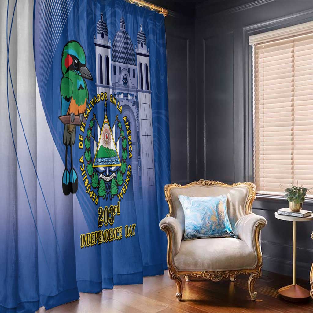 El Salvador Independence Day Window Curtain 203rd Anniversary Torogoz Bird - Wonder Print Shop