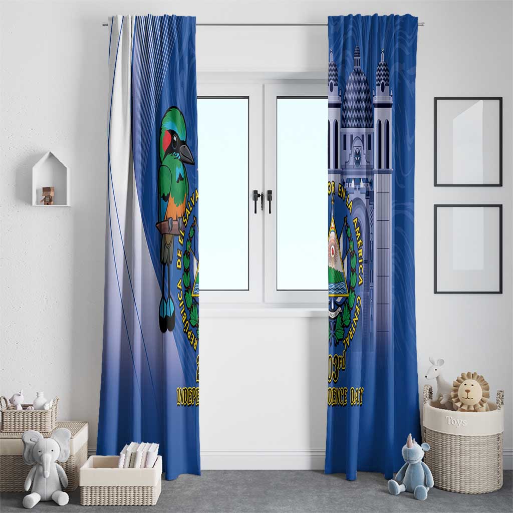 El Salvador Independence Day Window Curtain 203rd Anniversary Torogoz Bird - Wonder Print Shop