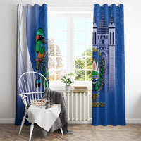 El Salvador Independence Day Window Curtain 203rd Anniversary Torogoz Bird - Wonder Print Shop