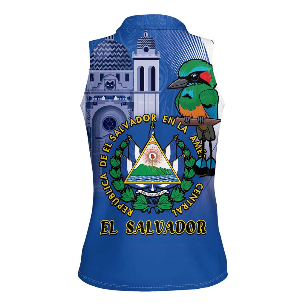El Salvador Independence Day Women Sleeveless Polo Shirt 203rd Anniversary Torogoz Bird - Wonder Print Shop