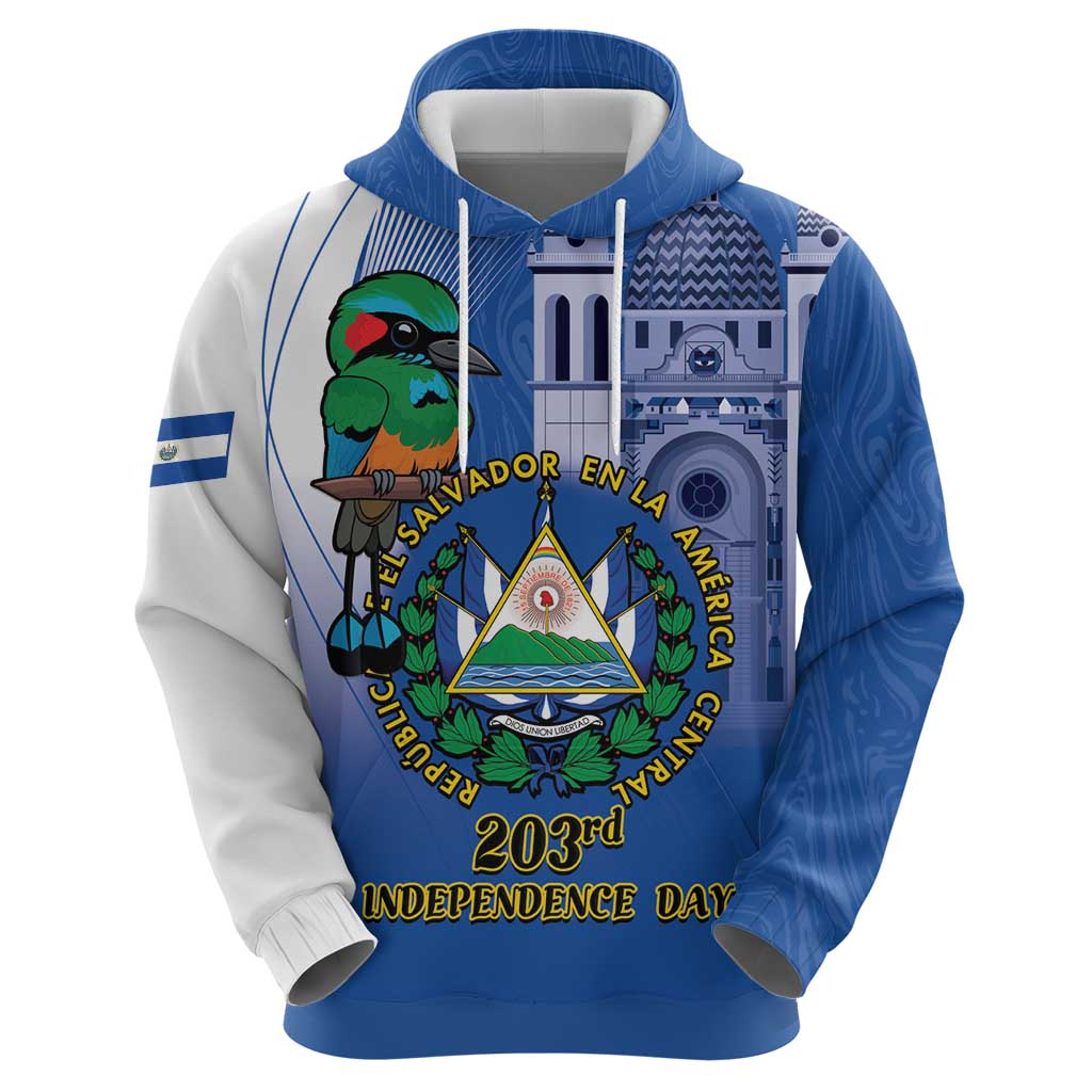El Salvador Independence Day Zip Hoodie 203rd Anniversary Torogoz Bird - Wonder Print Shop