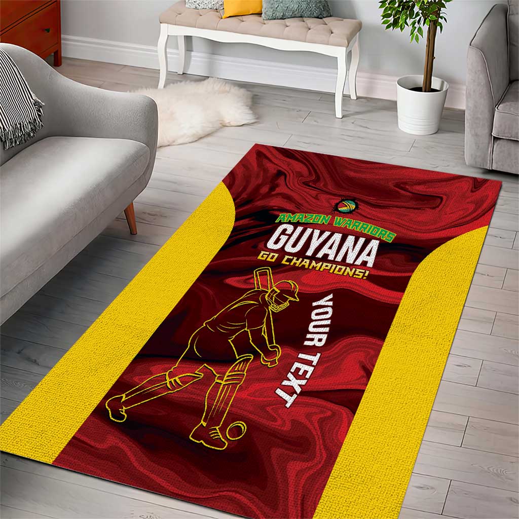 Custom Guyana Cricket Area Rug Go Amazon Warriors Marble Pattern - Wonder Print Shop
