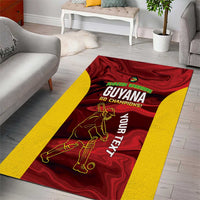 Custom Guyana Cricket Area Rug Go Amazon Warriors Marble Pattern - Wonder Print Shop