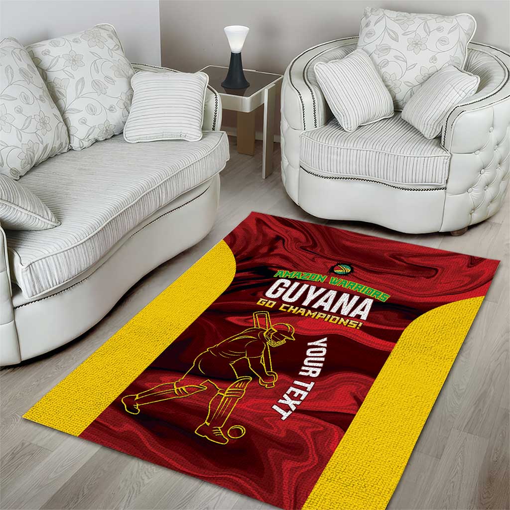 Custom Guyana Cricket Area Rug Go Amazon Warriors Marble Pattern - Wonder Print Shop