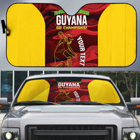 Custom Guyana Cricket Auto Sun Shade Go Amazon Warriors Marble Pattern - Wonder Print Shop