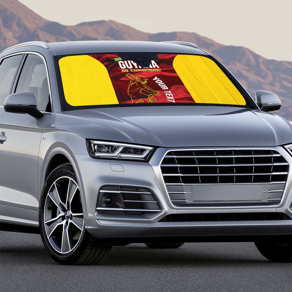 Custom Guyana Cricket Auto Sun Shade Go Amazon Warriors Marble Pattern - Wonder Print Shop