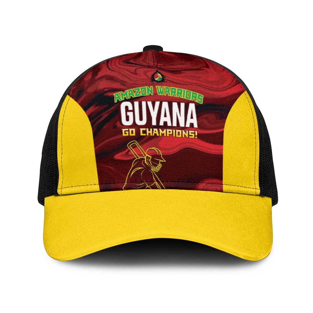 Guyana Cricket Baseball Net Cap Go Amazon Warriors Marble Pattern - Wonder Print Shop
