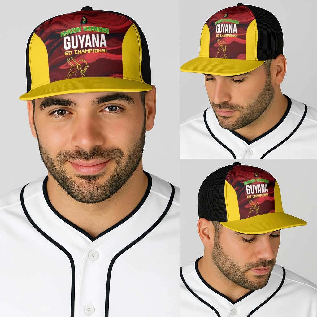 Guyana Cricket Baseball Net Cap Go Amazon Warriors Marble Pattern - Wonder Print Shop