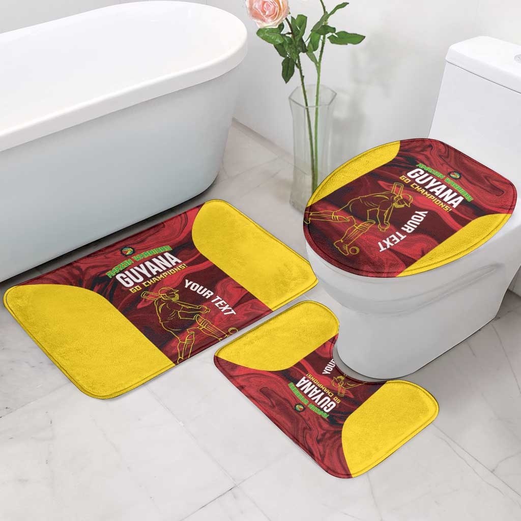 Custom Guyana Cricket Bathroom Set Go Amazon Warriors Marble Pattern - Wonder Print Shop