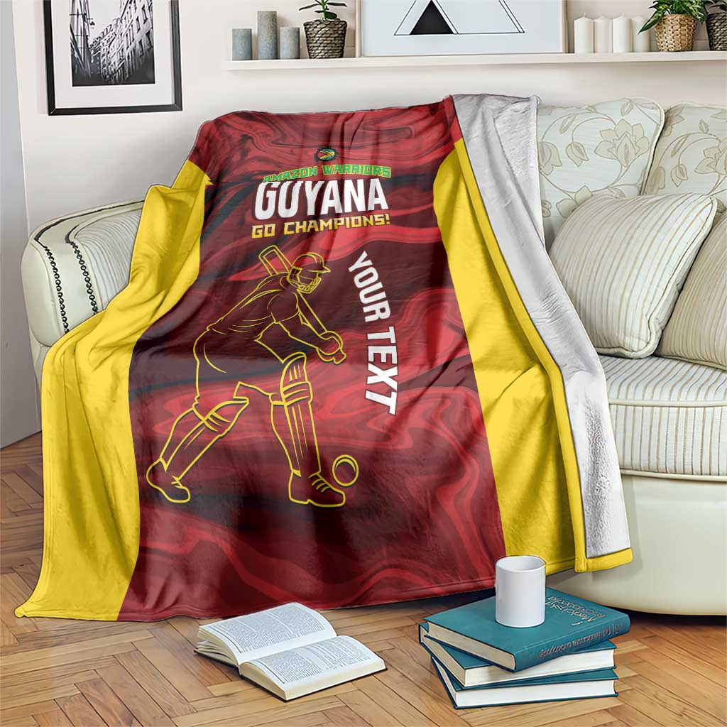Custom Guyana Cricket Blanket Go Amazon Warriors Marble Pattern - Wonder Print Shop