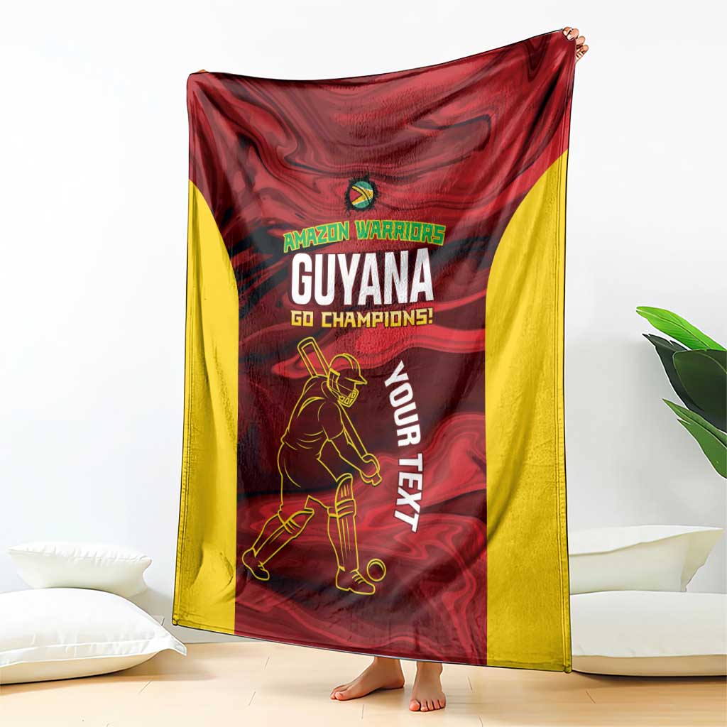 Custom Guyana Cricket Blanket Go Amazon Warriors Marble Pattern - Wonder Print Shop