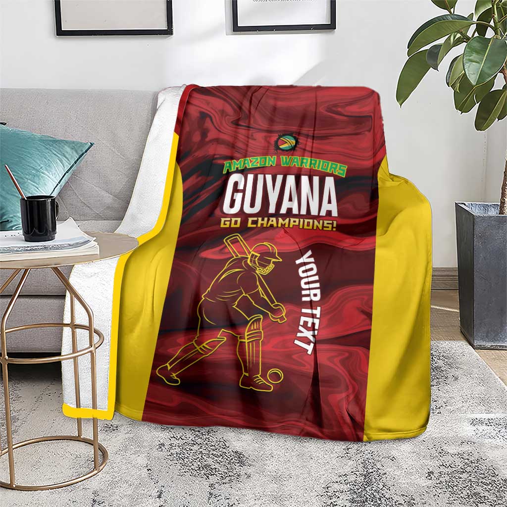 Custom Guyana Cricket Blanket Go Amazon Warriors Marble Pattern - Wonder Print Shop