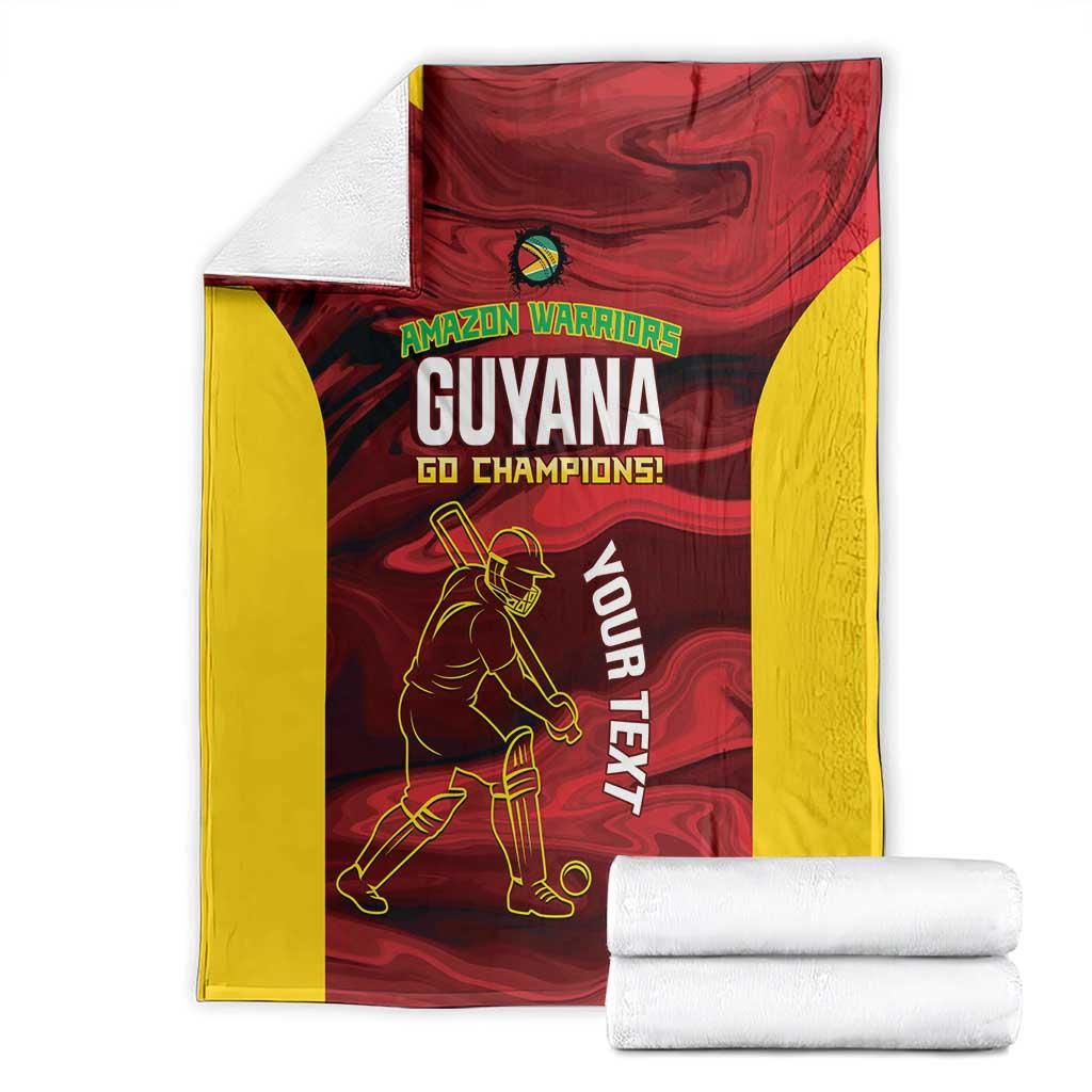 Custom Guyana Cricket Blanket Go Amazon Warriors Marble Pattern - Wonder Print Shop