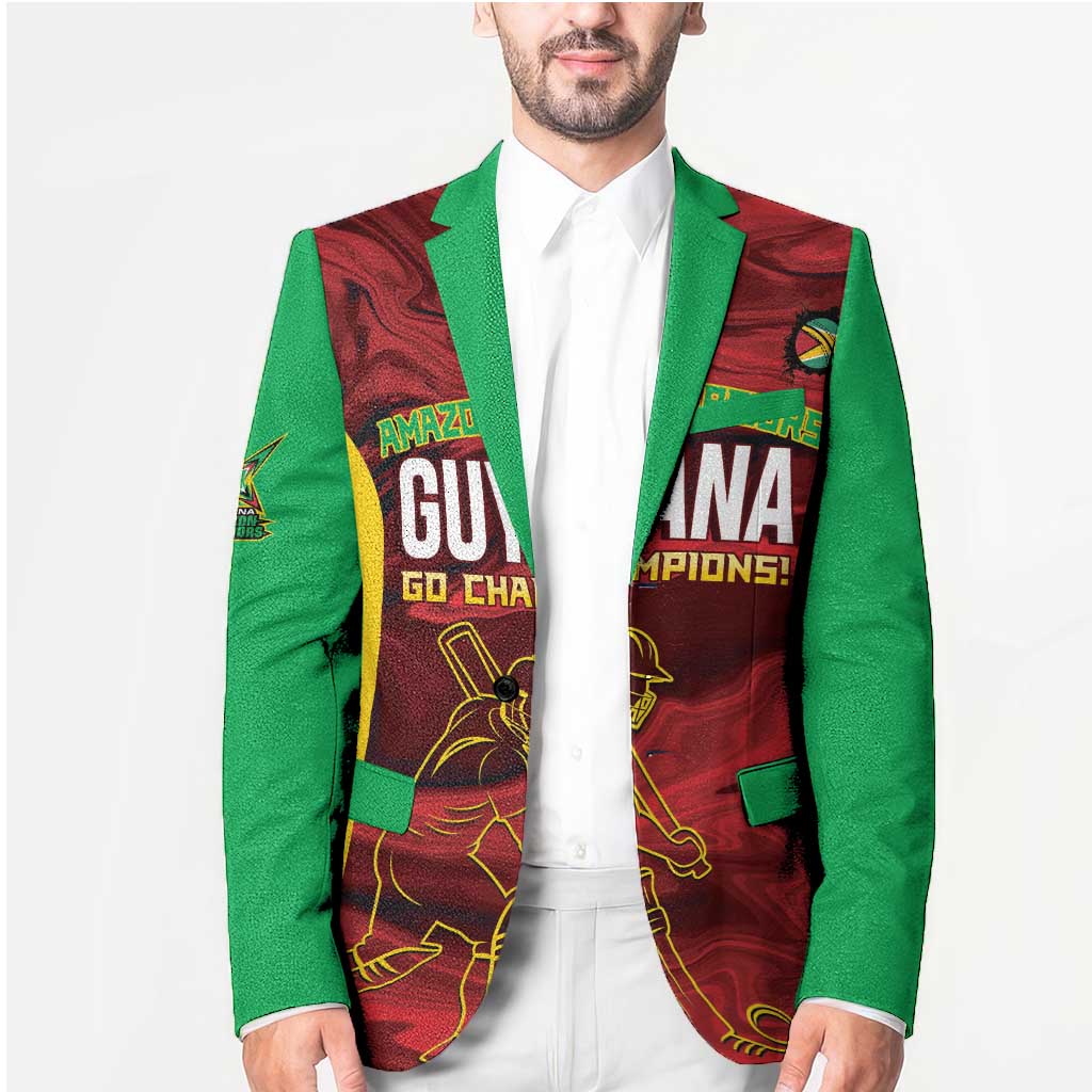 Custom Guyana Cricket Blazer Go Amazon Warriors Marble Pattern - Wonder Print Shop