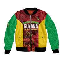 Custom Guyana Cricket Bomber Jacket Go Amazon Warriors Marble Pattern - Wonder Print Shop