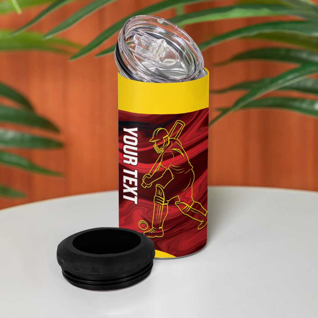 Custom Guyana Cricket 4 in 1 Can Cooler Tumbler Go Amazon Warriors Marble Pattern - Wonder Print Shop