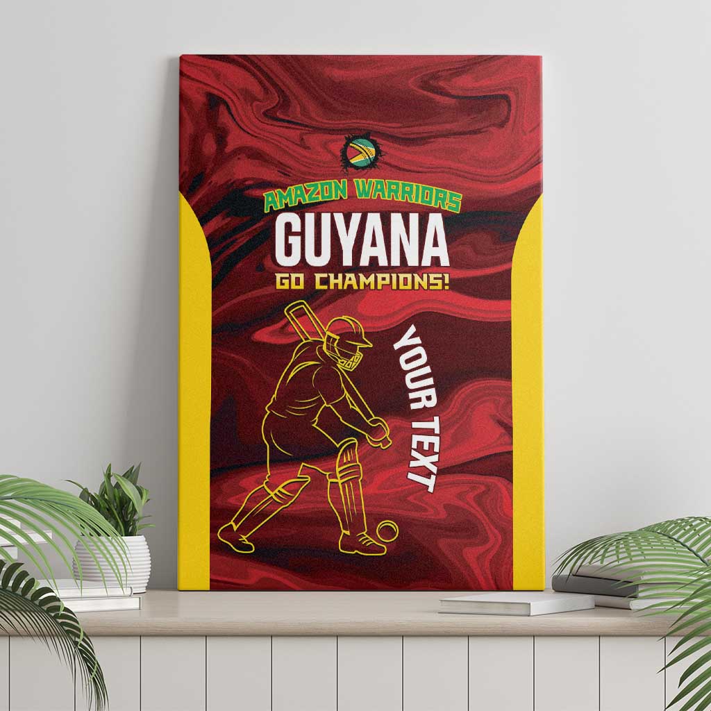 Custom Guyana Cricket Canvas Wall Art Go Amazon Warriors Marble Pattern - Wonder Print Shop