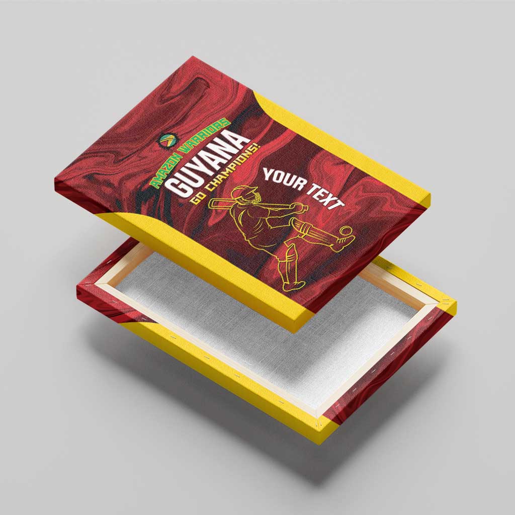 Custom Guyana Cricket Canvas Wall Art Go Amazon Warriors Marble Pattern - Wonder Print Shop