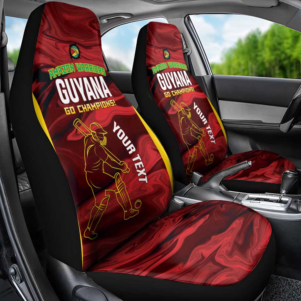 Custom Guyana Cricket Car Seat Cover Go Amazon Warriors Marble Pattern - Wonder Print Shop