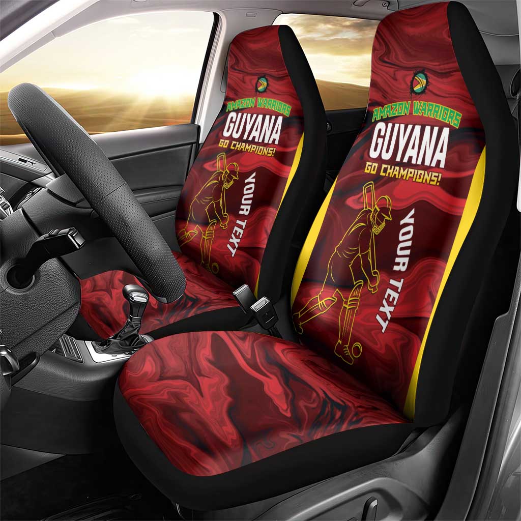 Custom Guyana Cricket Car Seat Cover Go Amazon Warriors Marble Pattern - Wonder Print Shop