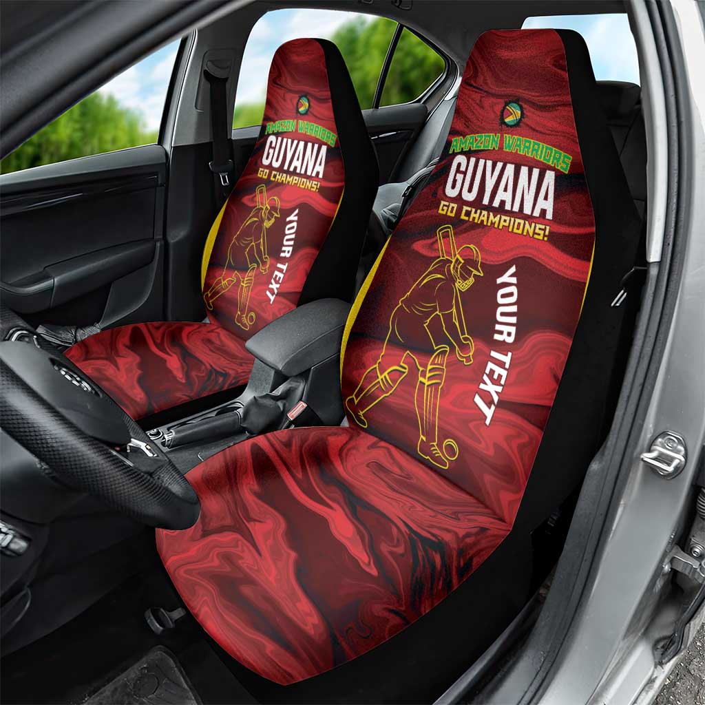Custom Guyana Cricket Car Seat Cover Go Amazon Warriors Marble Pattern - Wonder Print Shop