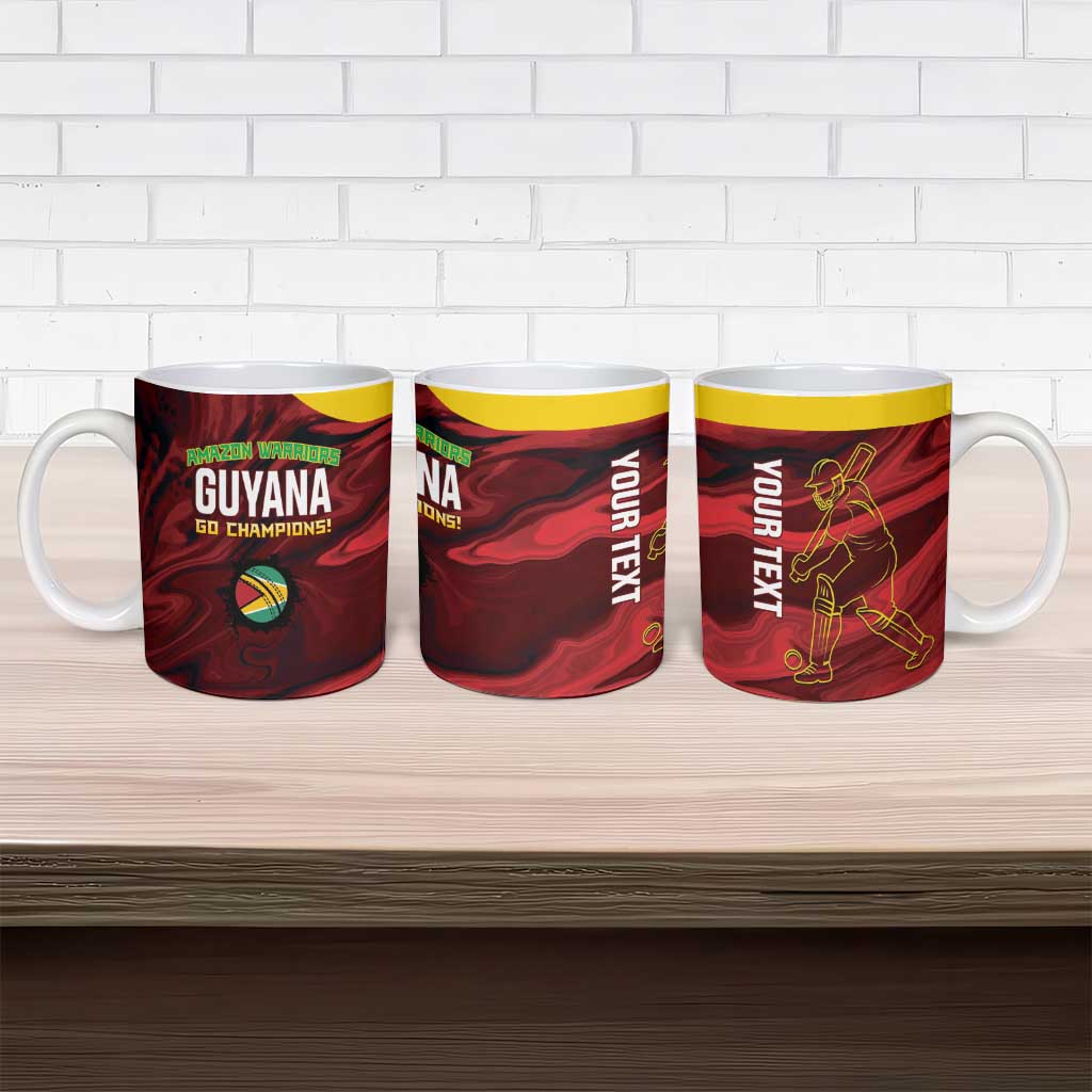 Custom Guyana Cricket Ceramic Mug Go Amazon Warriors Marble Pattern - Wonder Print Shop
