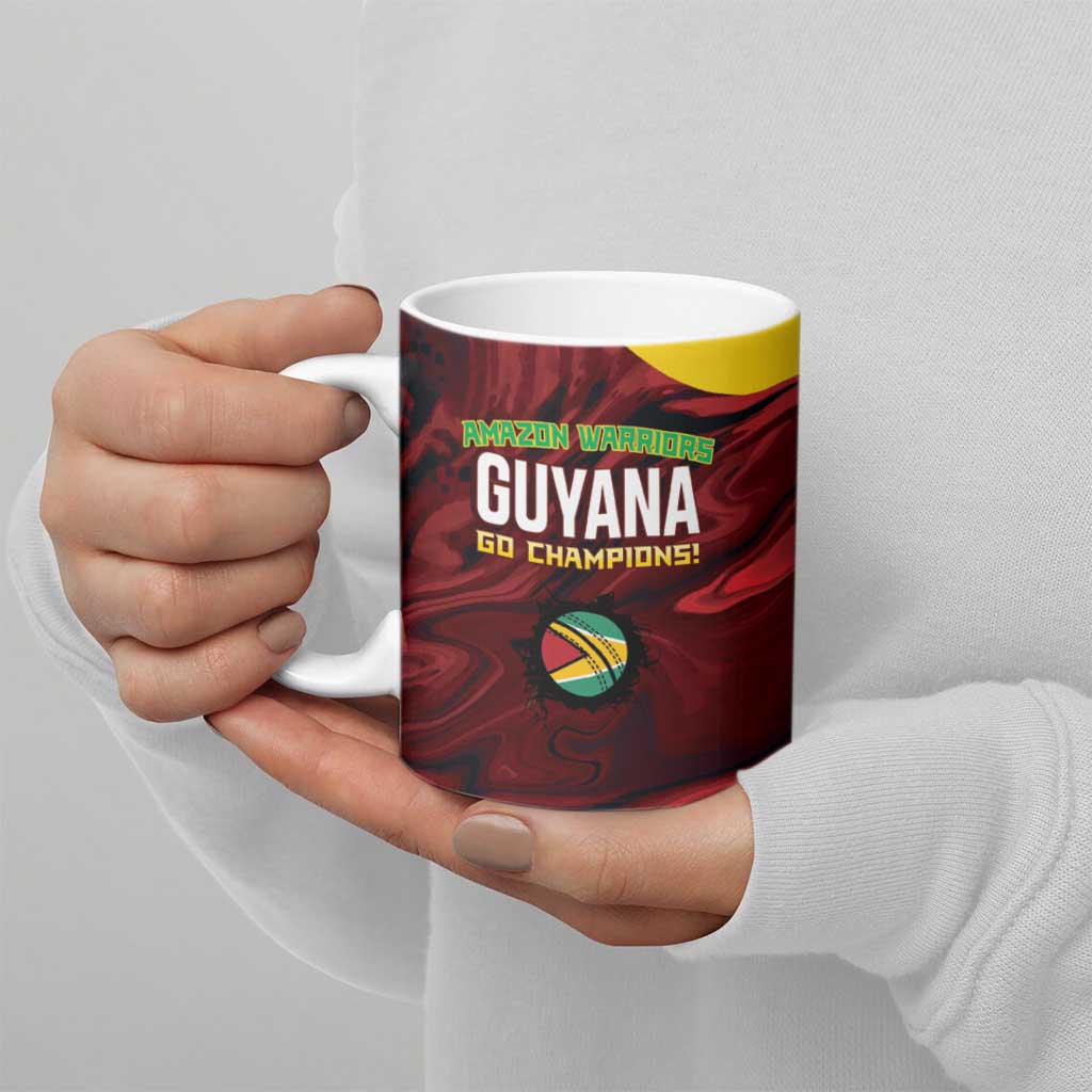 Custom Guyana Cricket Ceramic Mug Go Amazon Warriors Marble Pattern - Wonder Print Shop
