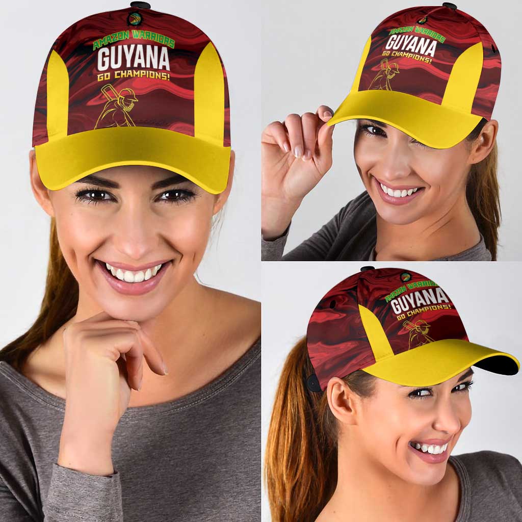 Guyana Cricket Classic Cap Go Amazon Warriors Marble Pattern - Wonder Print Shop