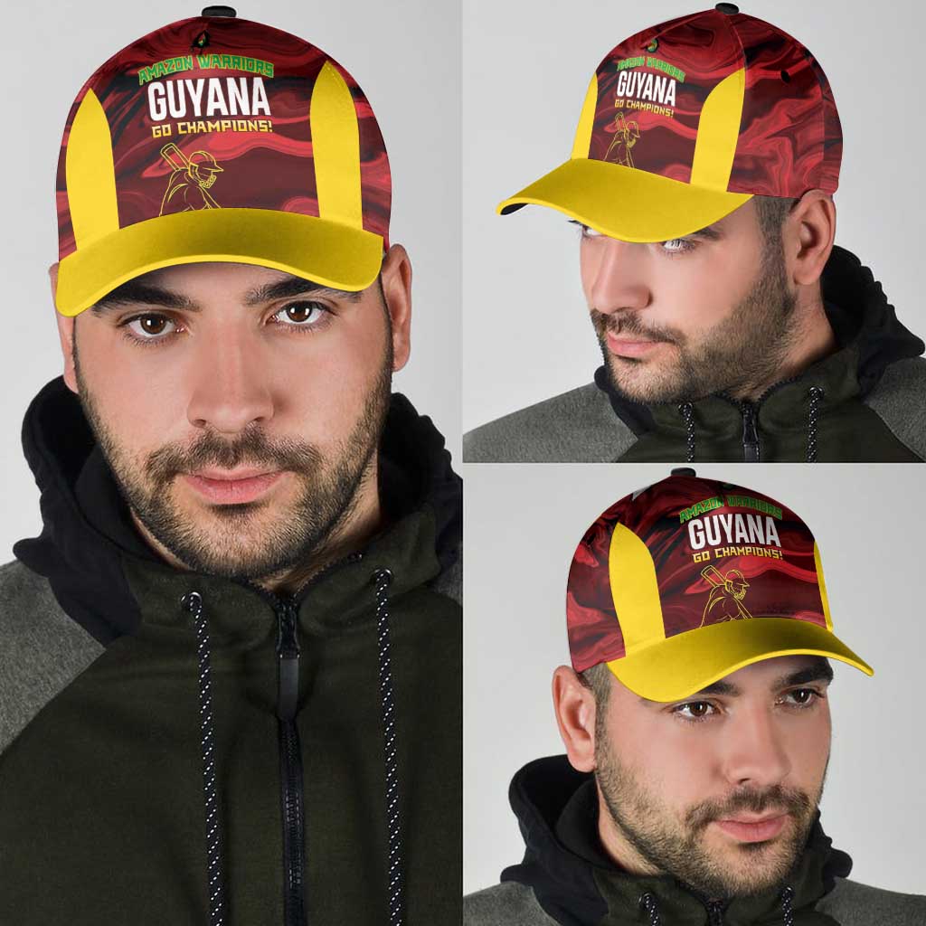 Guyana Cricket Classic Cap Go Amazon Warriors Marble Pattern - Wonder Print Shop
