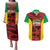 Custom Guyana Cricket Couples Matching Puletasi and Hawaiian Shirt Go Amazon Warriors Marble Pattern - Wonder Print Shop