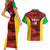 Custom Guyana Cricket Couples Matching Short Sleeve Bodycon Dress and Hawaiian Shirt Go Amazon Warriors Marble Pattern - Wonder Print Shop