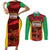 Custom Guyana Cricket Couples Matching Short Sleeve Bodycon Dress and Long Sleeve Button Shirt Go Amazon Warriors Marble Pattern - Wonder Print Shop