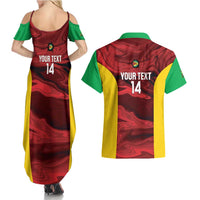 Custom Guyana Cricket Couples Matching Summer Maxi Dress and Hawaiian Shirt Go Amazon Warriors Marble Pattern - Wonder Print Shop