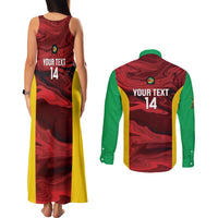 Custom Guyana Cricket Couples Matching Tank Maxi Dress and Long Sleeve Button Shirt Go Amazon Warriors Marble Pattern - Wonder Print Shop