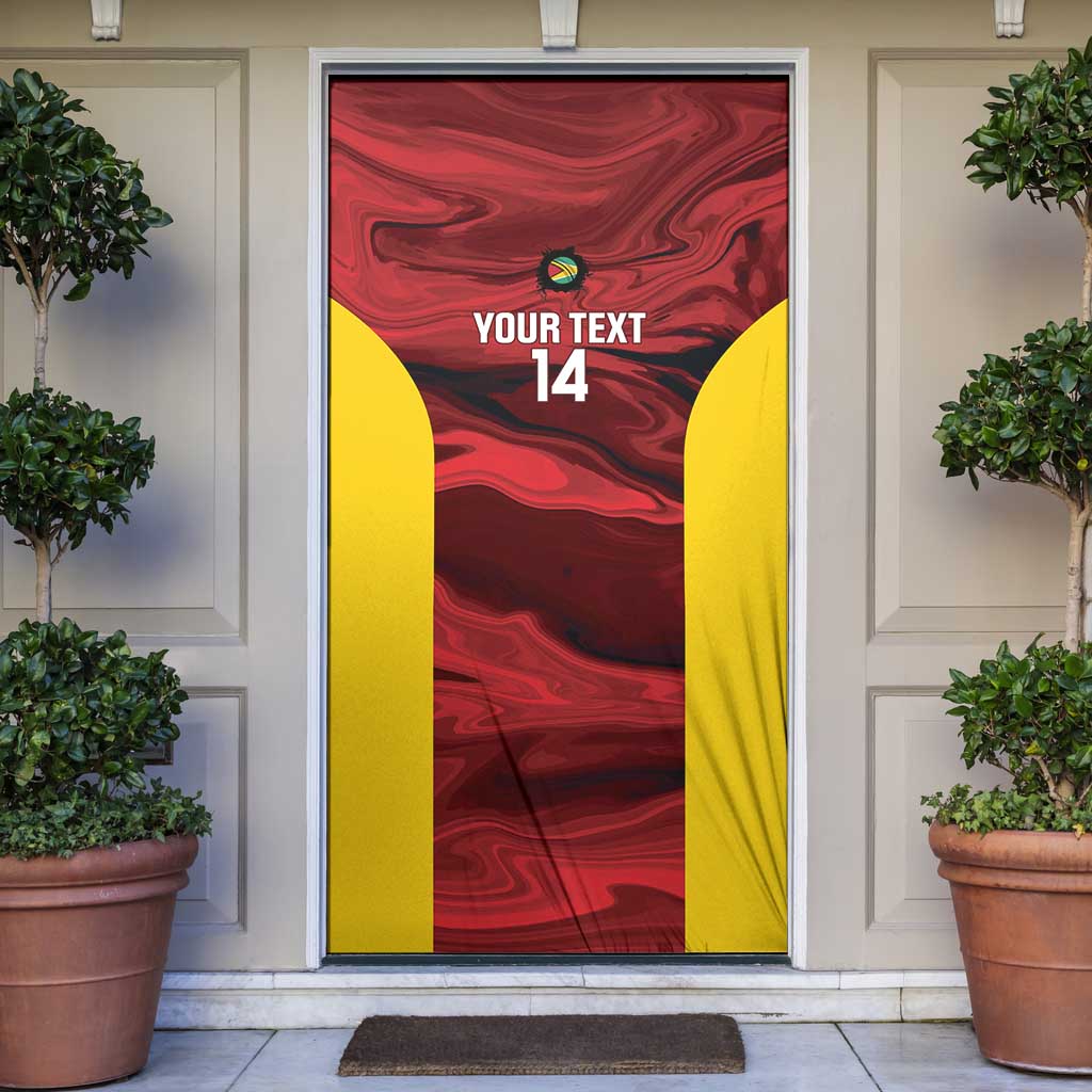 Custom Guyana Cricket Door Cover Go Amazon Warriors Marble Pattern - Wonder Print Shop