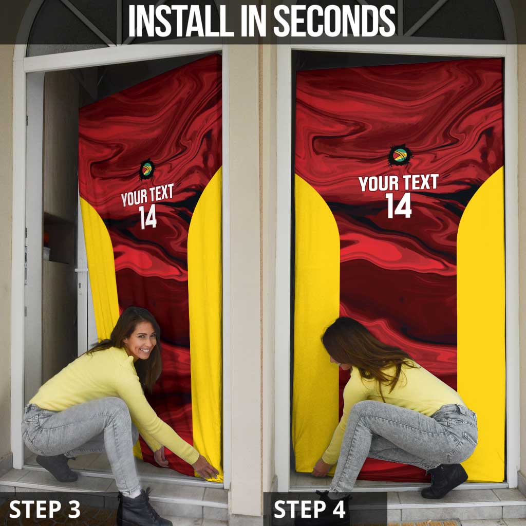 Custom Guyana Cricket Door Cover Go Amazon Warriors Marble Pattern - Wonder Print Shop