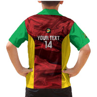 Custom Guyana Cricket Family Matching Mermaid Dress and Hawaiian Shirt Go Amazon Warriors Marble Pattern - Wonder Print Shop