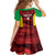 Custom Guyana Cricket Family Matching Off The Shoulder Long Sleeve Dress and Hawaiian Shirt Go Amazon Warriors Marble Pattern - Wonder Print Shop