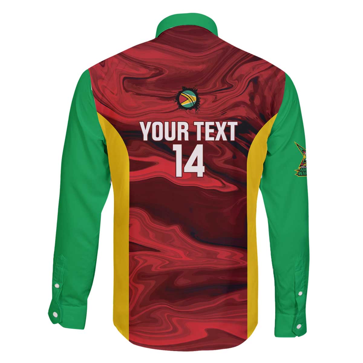 Custom Guyana Cricket Family Matching Off The Shoulder Long Sleeve Dress and Hawaiian Shirt Go Amazon Warriors Marble Pattern - Wonder Print Shop