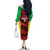 Custom Guyana Cricket Family Matching Off The Shoulder Long Sleeve Dress and Hawaiian Shirt Go Amazon Warriors Marble Pattern - Wonder Print Shop