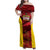 Custom Guyana Cricket Family Matching Off Shoulder Maxi Dress and Hawaiian Shirt Go Amazon Warriors Marble Pattern - Wonder Print Shop