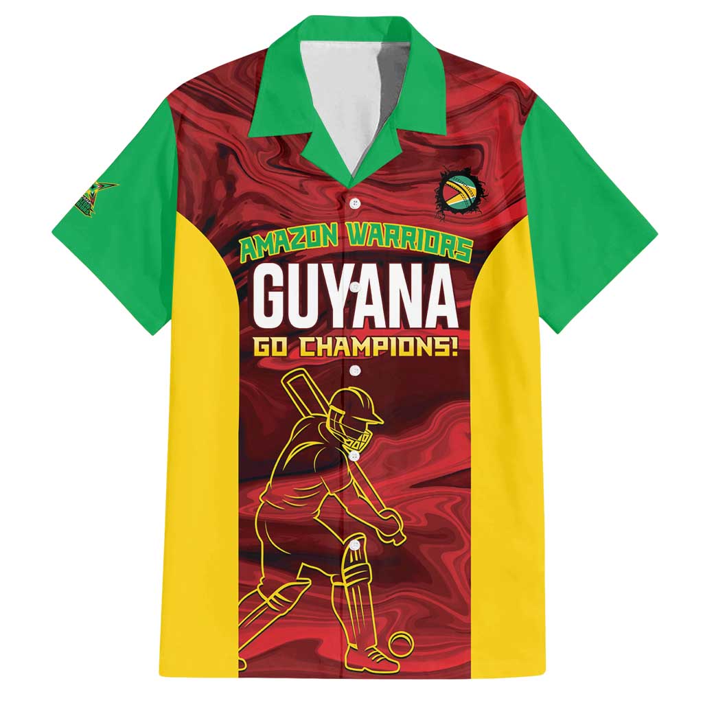 Custom Guyana Cricket Family Matching Off Shoulder Short Dress and Hawaiian Shirt Go Amazon Warriors Marble Pattern - Wonder Print Shop