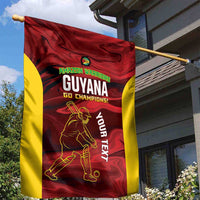 Custom Guyana Cricket Garden Flag Go Amazon Warriors Marble Pattern - Wonder Print Shop