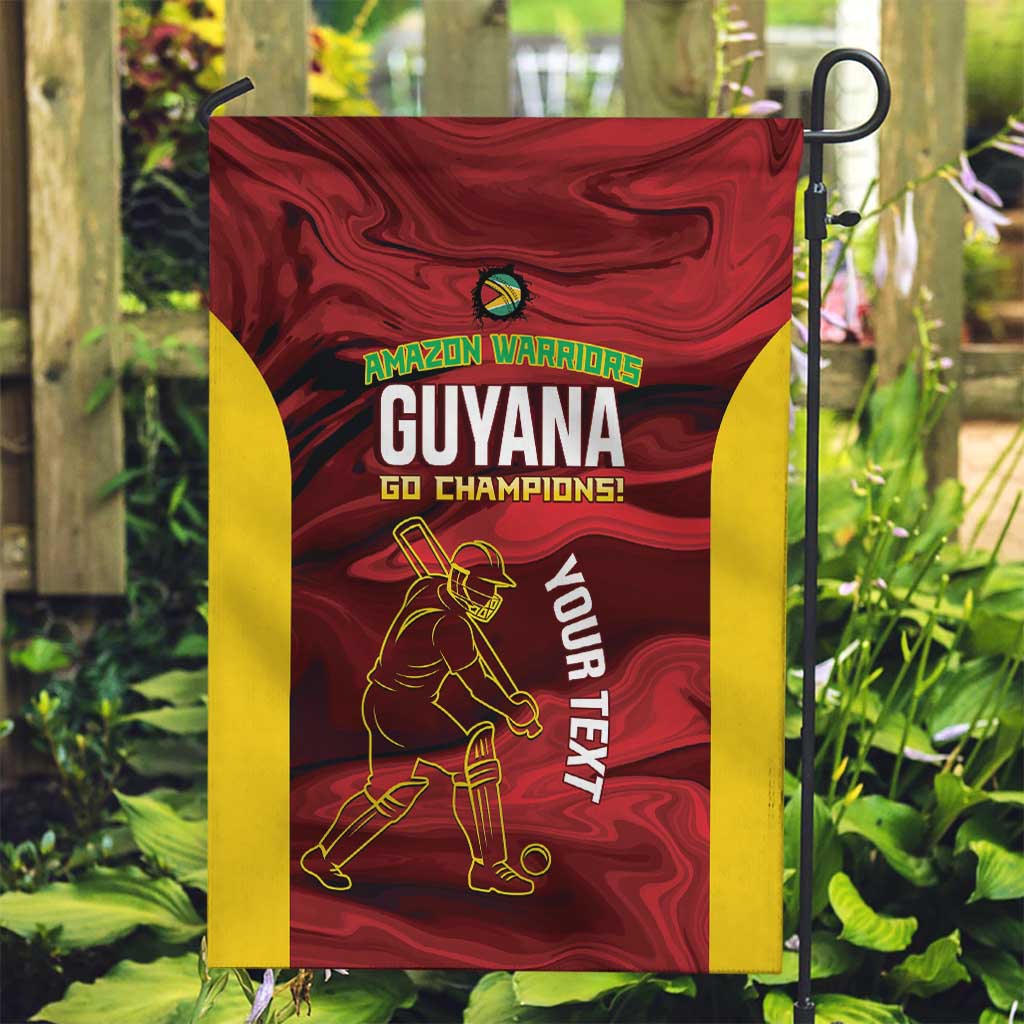Custom Guyana Cricket Garden Flag Go Amazon Warriors Marble Pattern - Wonder Print Shop